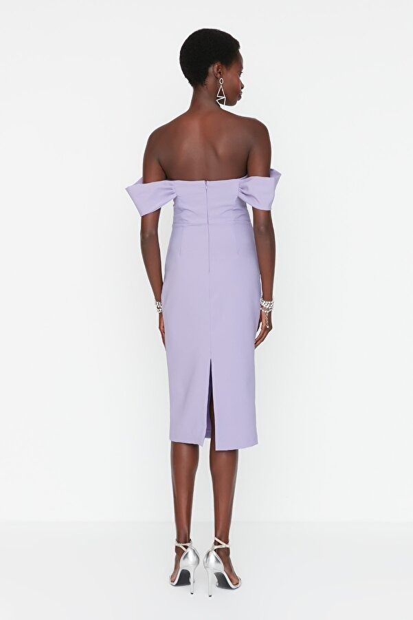 Trendyol 42 Xl Sukienka Prosta Midi Lilac H10861