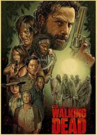 Plakat papierowy the walking dead twd old school vintage