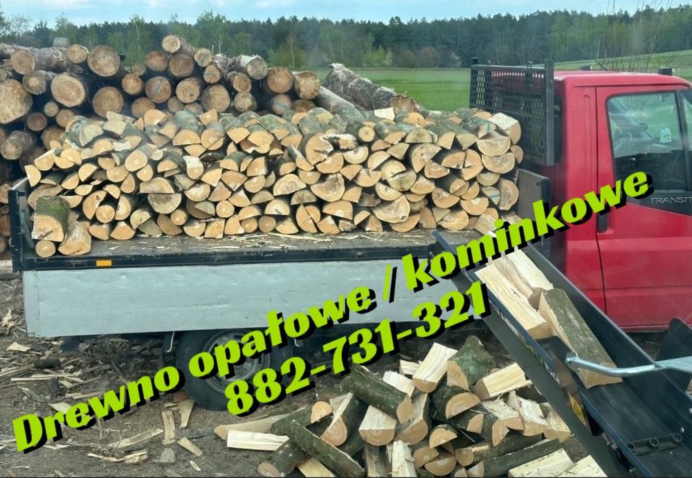 Drewno opałowe/kominkowe/pocięte/połupane/transport/opał/drzewo/tanio