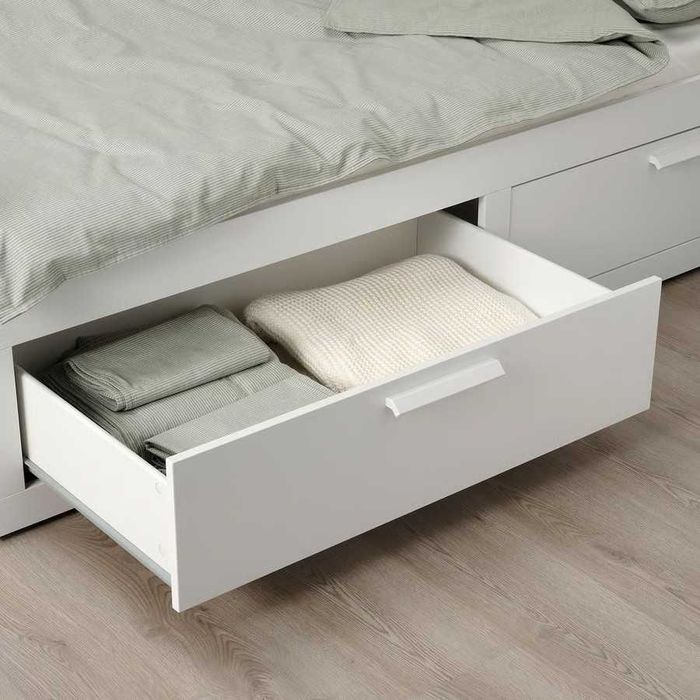 Cama individual e dupla com 2 gavetas BRIMNES do IKEA