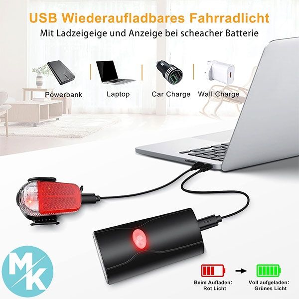 Набір акумуляторних світлодіодних ліхтарів для велосипеда