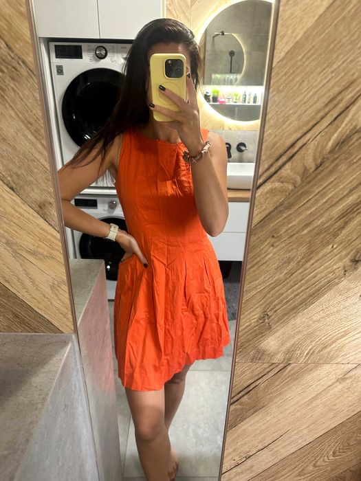 Pomarańczowa sukienka mini Camaieu L