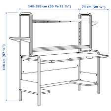 FREDDE Secretária p/gaming, preto, 140/185x74x146 cm IKEA