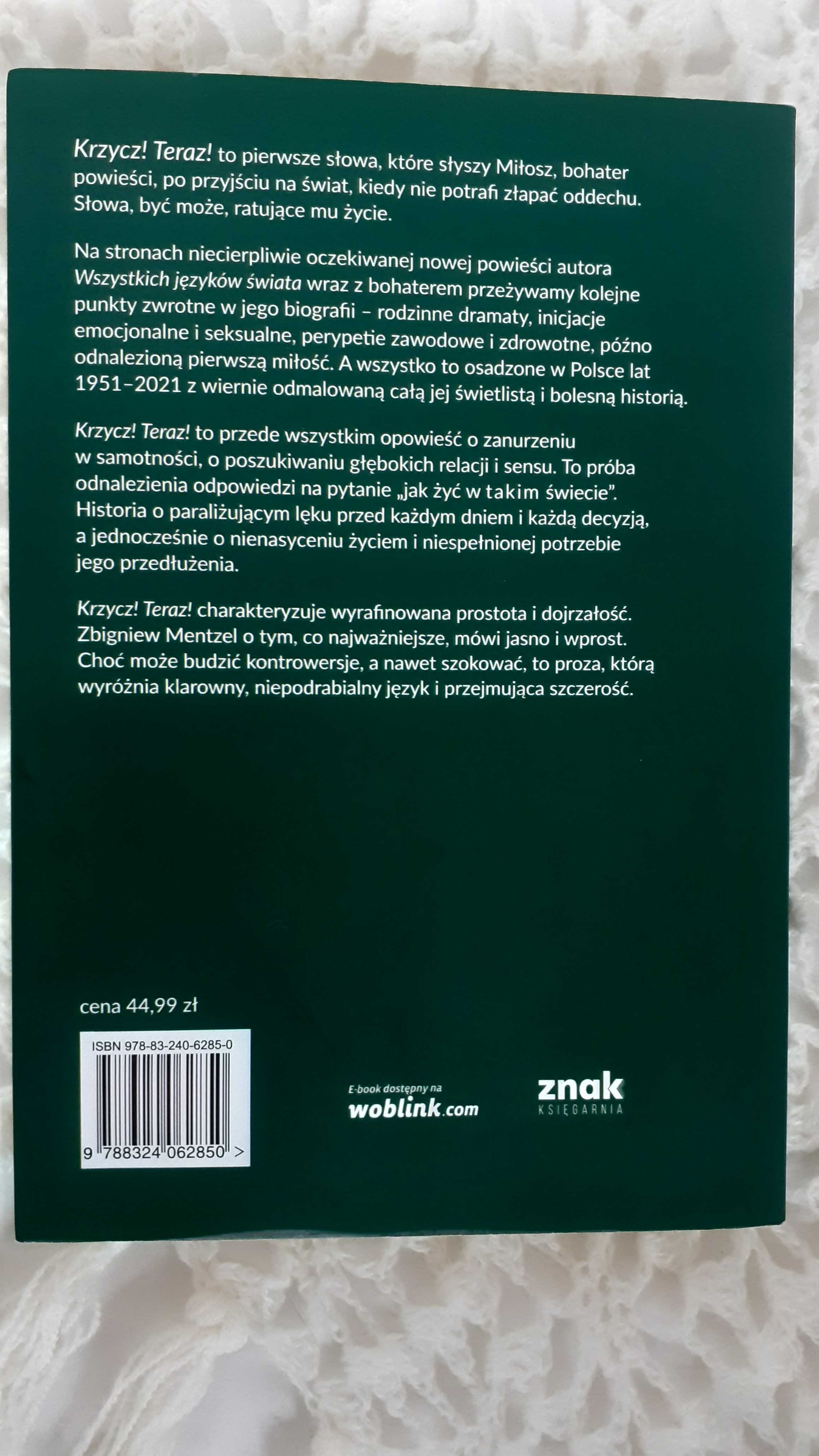 NOWA Krzycz! Teraz! OPIS Psychologiczne studium życia Zbigniew Mentzel