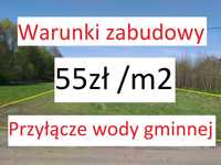 Działka budowlana 55zł /m2 - Borek  | war. zabudowy + przyłącze wody