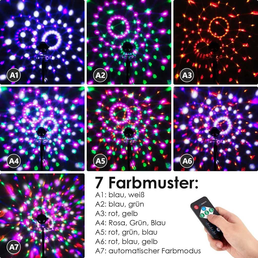 2 x kula dyskotekowa LED 6W USB 7 kolorów PILOT oświetlenie