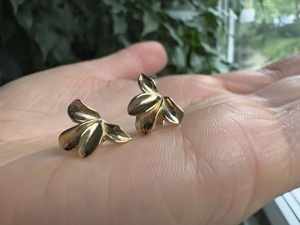 Pozłacane kolczyki Alicja Maria Jewelery Flakes płatki listki