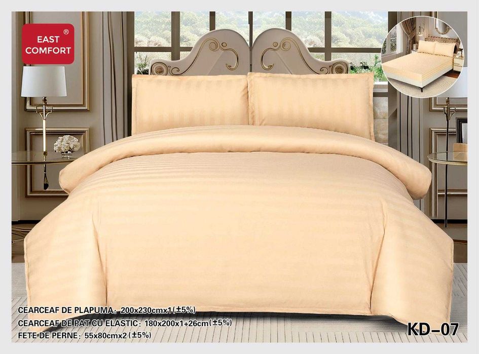 Постільна білизна Євро Сатин Страйп (Бавовна) Бренд East Comfort