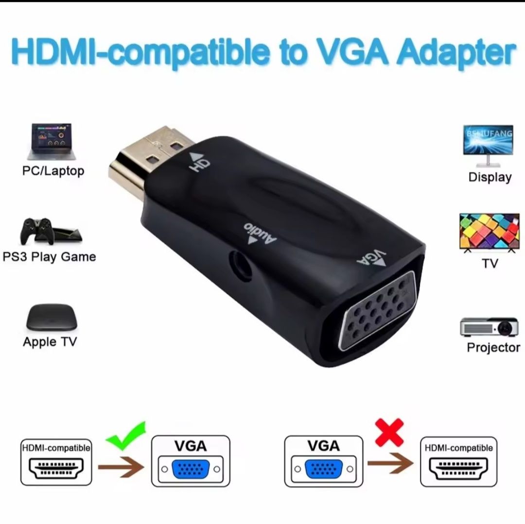 адаптер переходник hdmi,vga,DP,dvi,rca