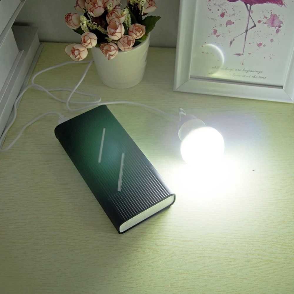 USB LED лампа 7W з шнуром 87см для павербанк PowerBank аварійна