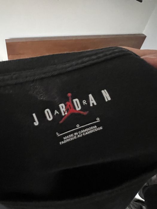 Air Jordan x Nike koszulka z nadrukiem czarna z krótkim rękawem