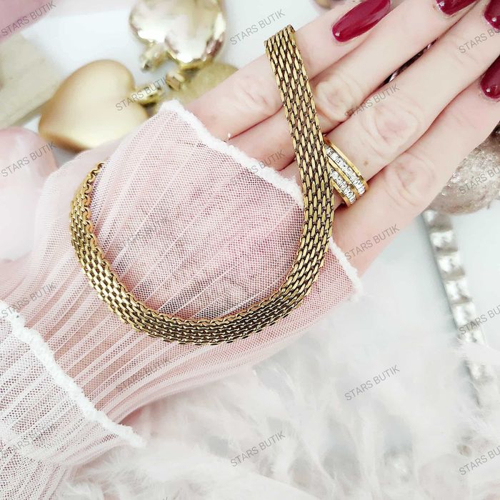 Szeroki łańcuszek choker pleciony stal chirurgiczna 316L unikat