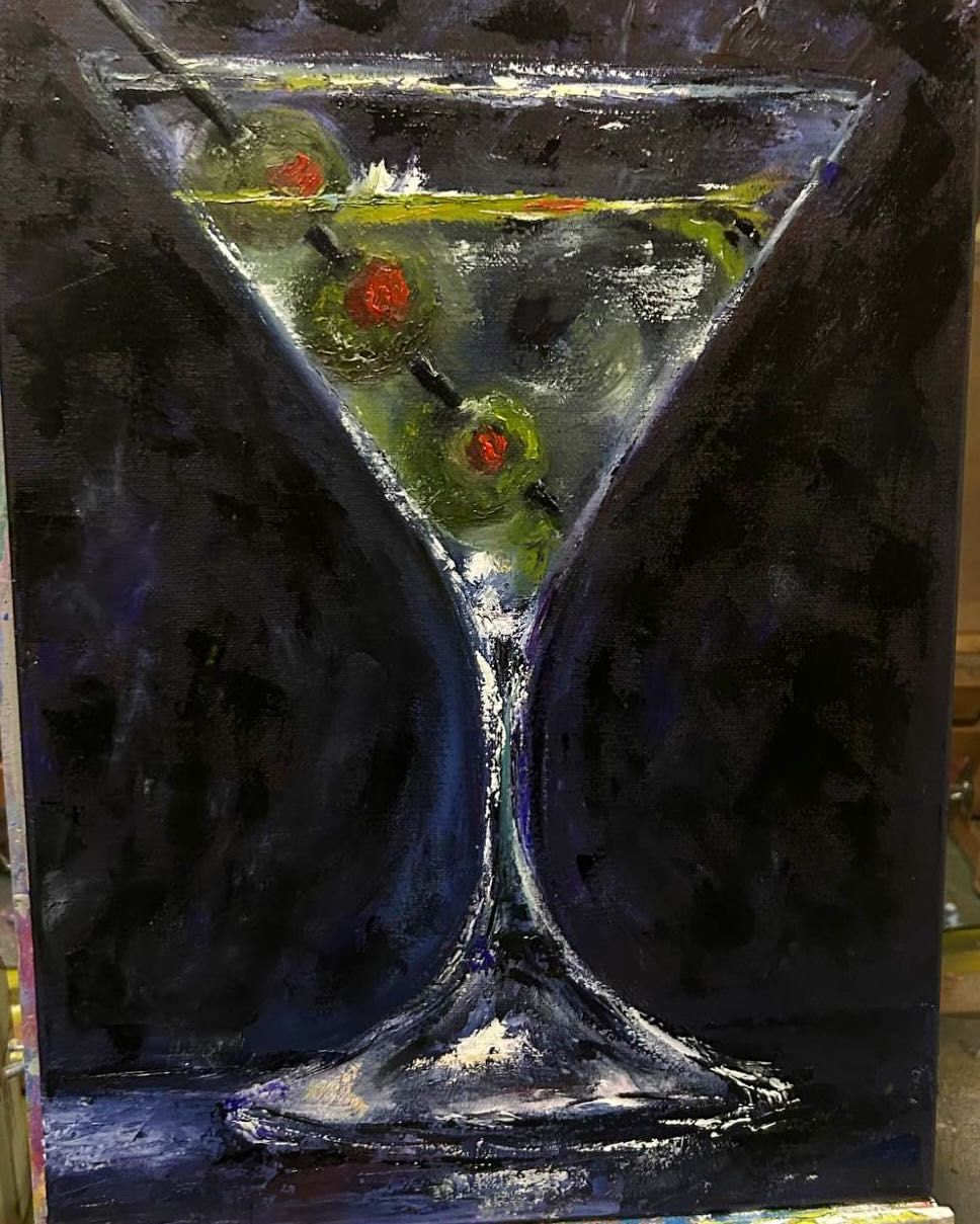 картина маслом  Бокал Martini