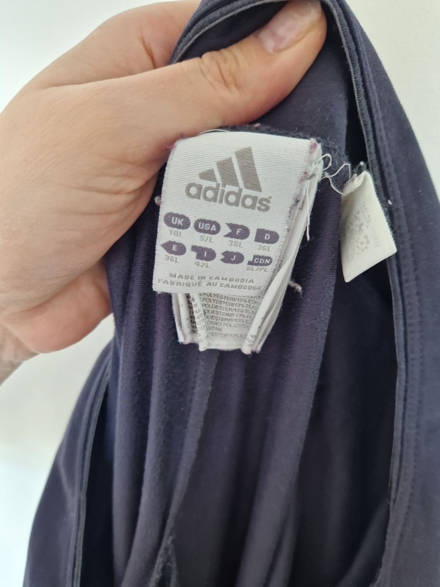 Spodnie materiałowe clima S 36 Adidas granatowe sportowe