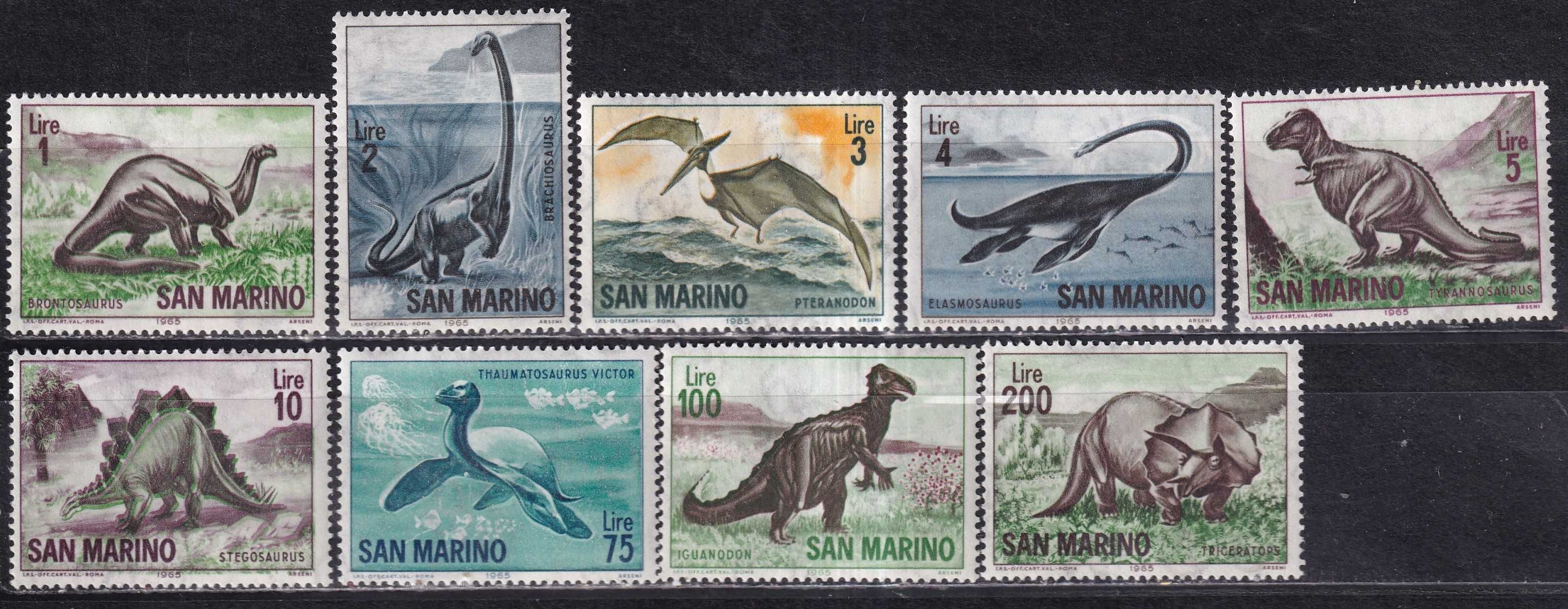 San Marino 1965 cena 3,90 zł kat.2,50€ - dinozaury