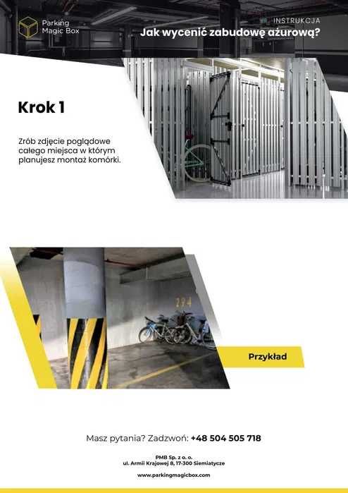 Piwnica, zabudowa parking, wydzielenie na wymiar ażurowe