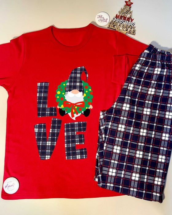 Pijamas cardados de Natal