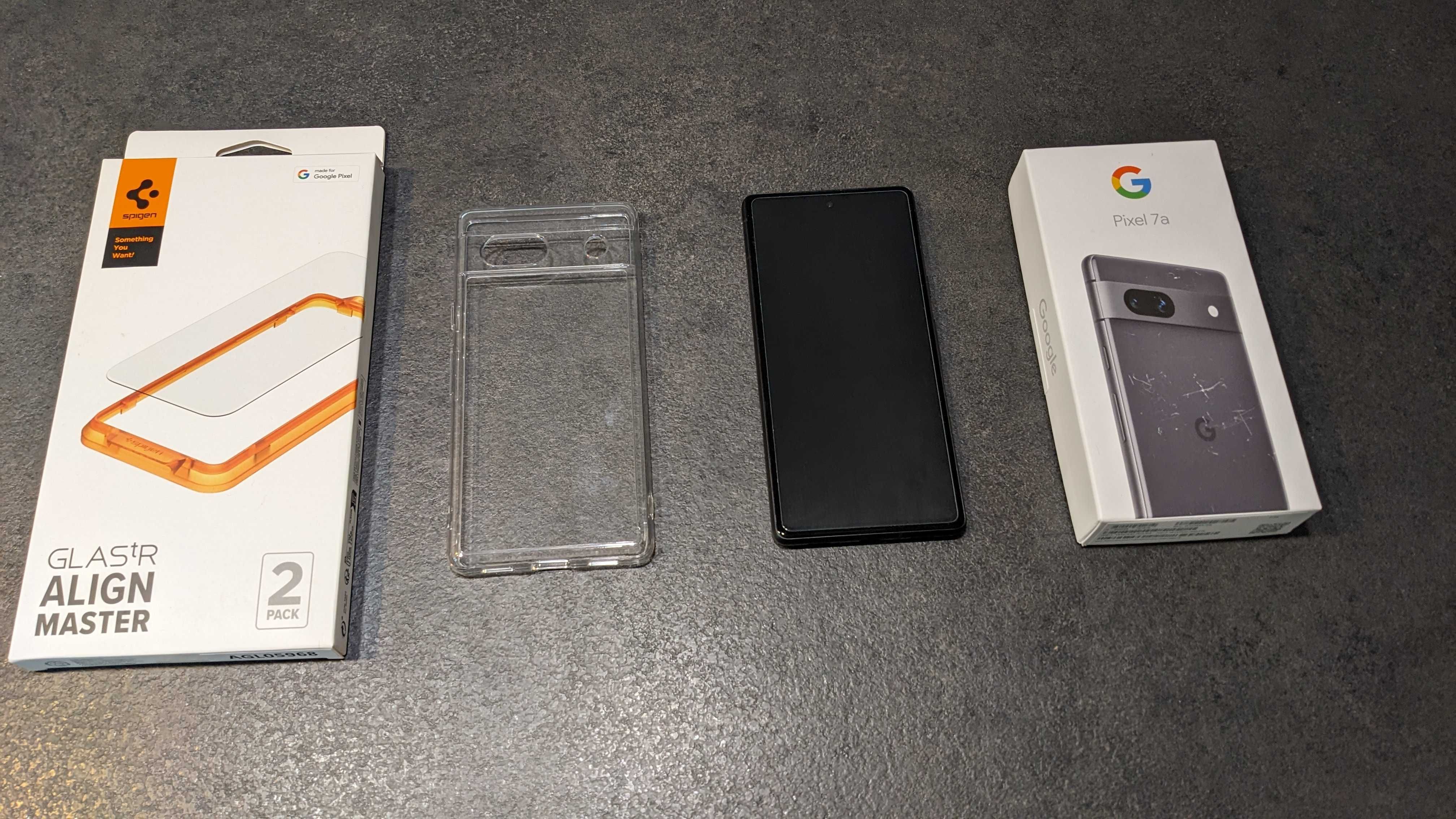 Pixel 7a + etui Ringke + 2x szkło Spigen