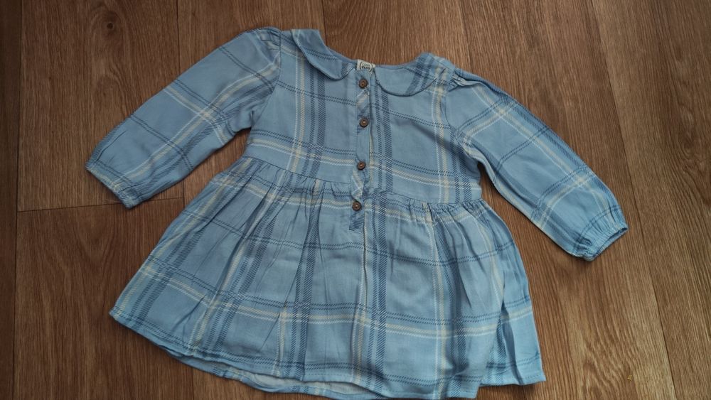 Блакитна сукня для дівчинки+ пінетки туфельки