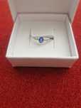 Anel Safira e Diamantes