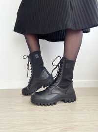 Жіночі шкіряні черевики ботінки DKNY ДКНУ женские кожаные ботинки