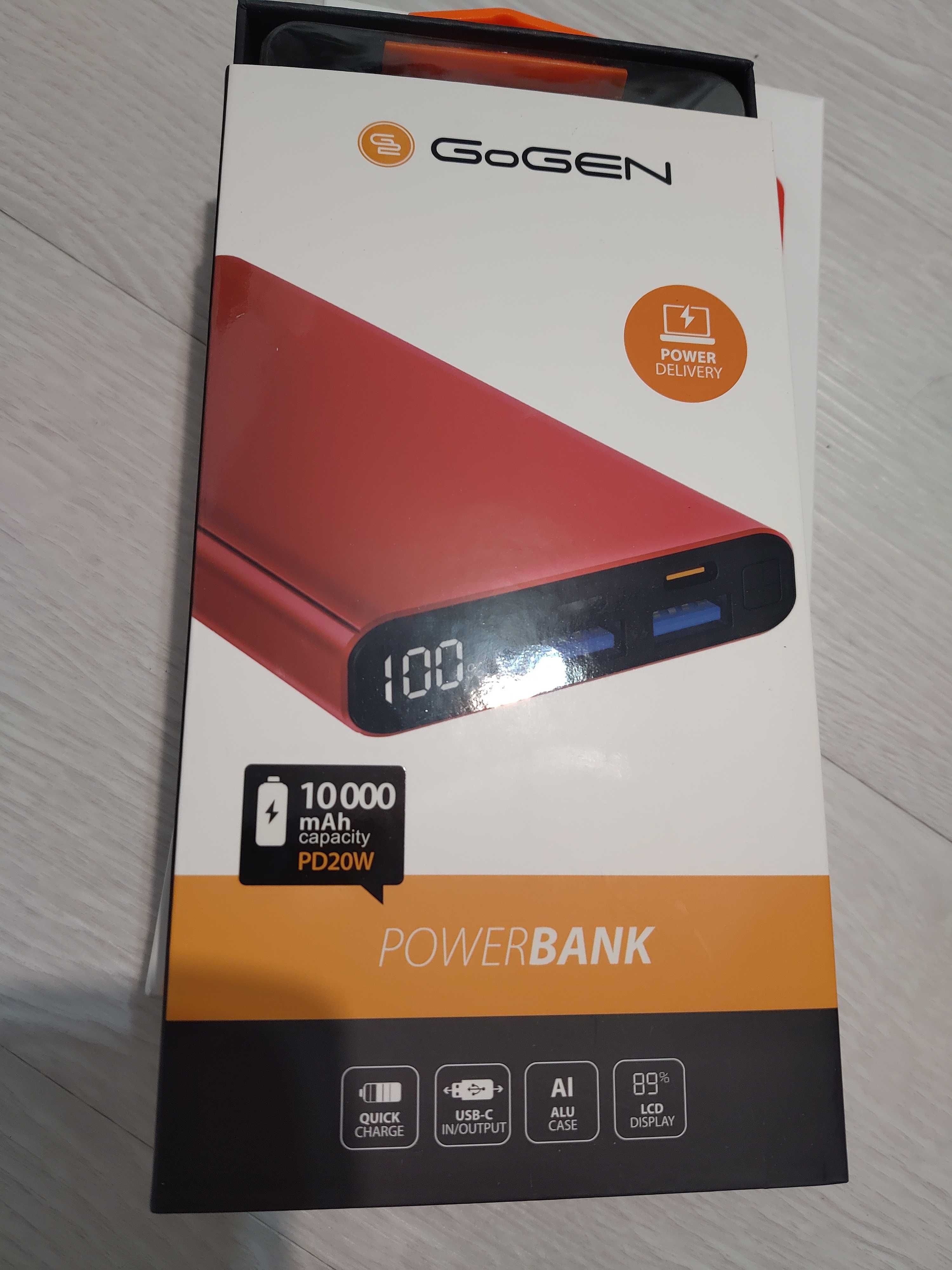 Powerbank GoGEN 10000 mAh, Lightning, czerwony