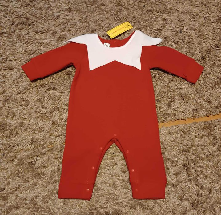 Świąteczny kombinezon pajac przebranie MIKOŁAJ na 3/6 miesięcy