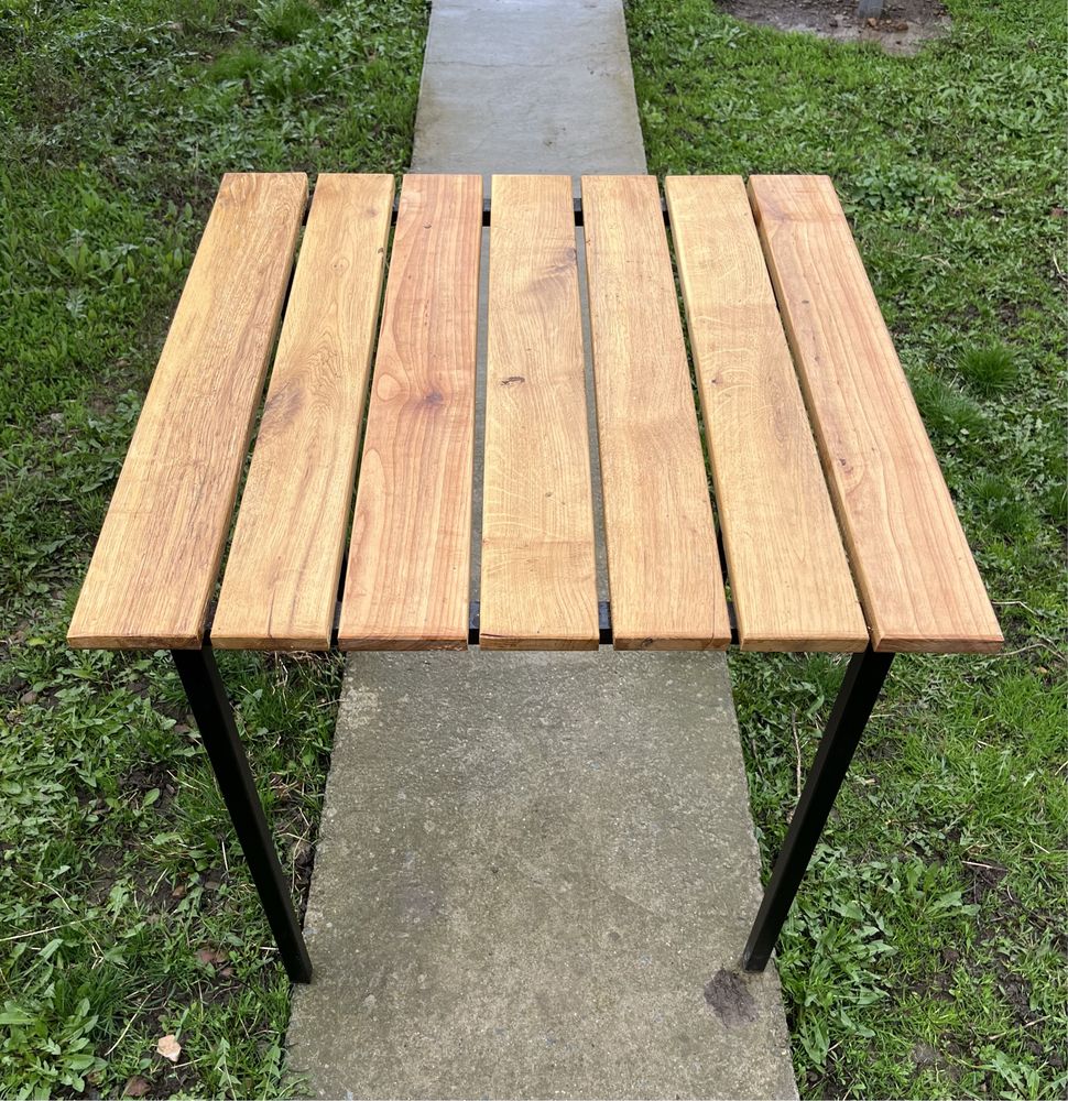 Садовий стіл/ стіл дубовий/ стіл металічний/ стіл для альтанки/ дітньо