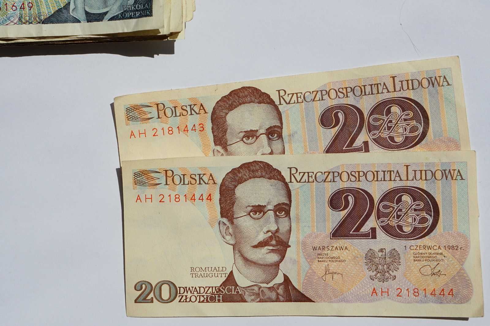 Banknoty PRL 40szt i numery po sobie i 666