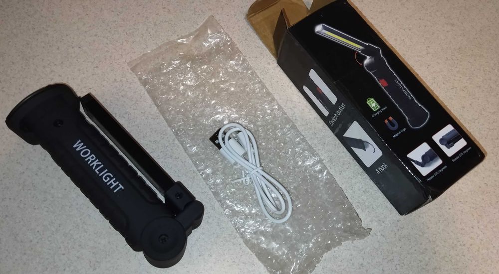 Фонарик складной  "WorkLight" - Cob + Led  на аккумуляторе 18650