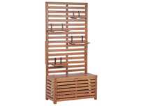 Ławka-schowek z półkami 80 cm Drewno akacjowe Jasne drewno