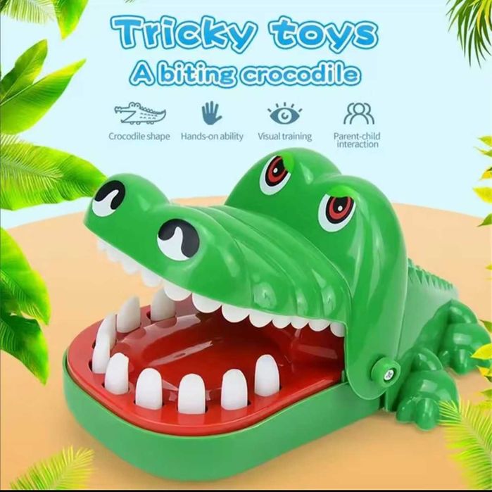 НОВАЯ Детская игра Зубы крокодила кусания пальцев для проверки реакции