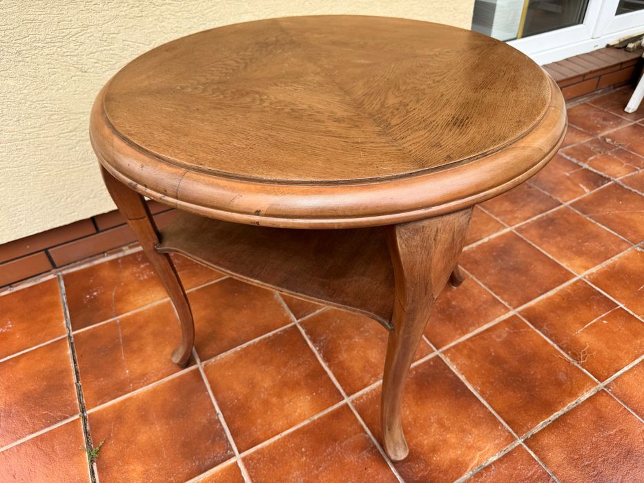 ława artdeco prl stolik kawowy patyczak stół vintage okrągły ludwik