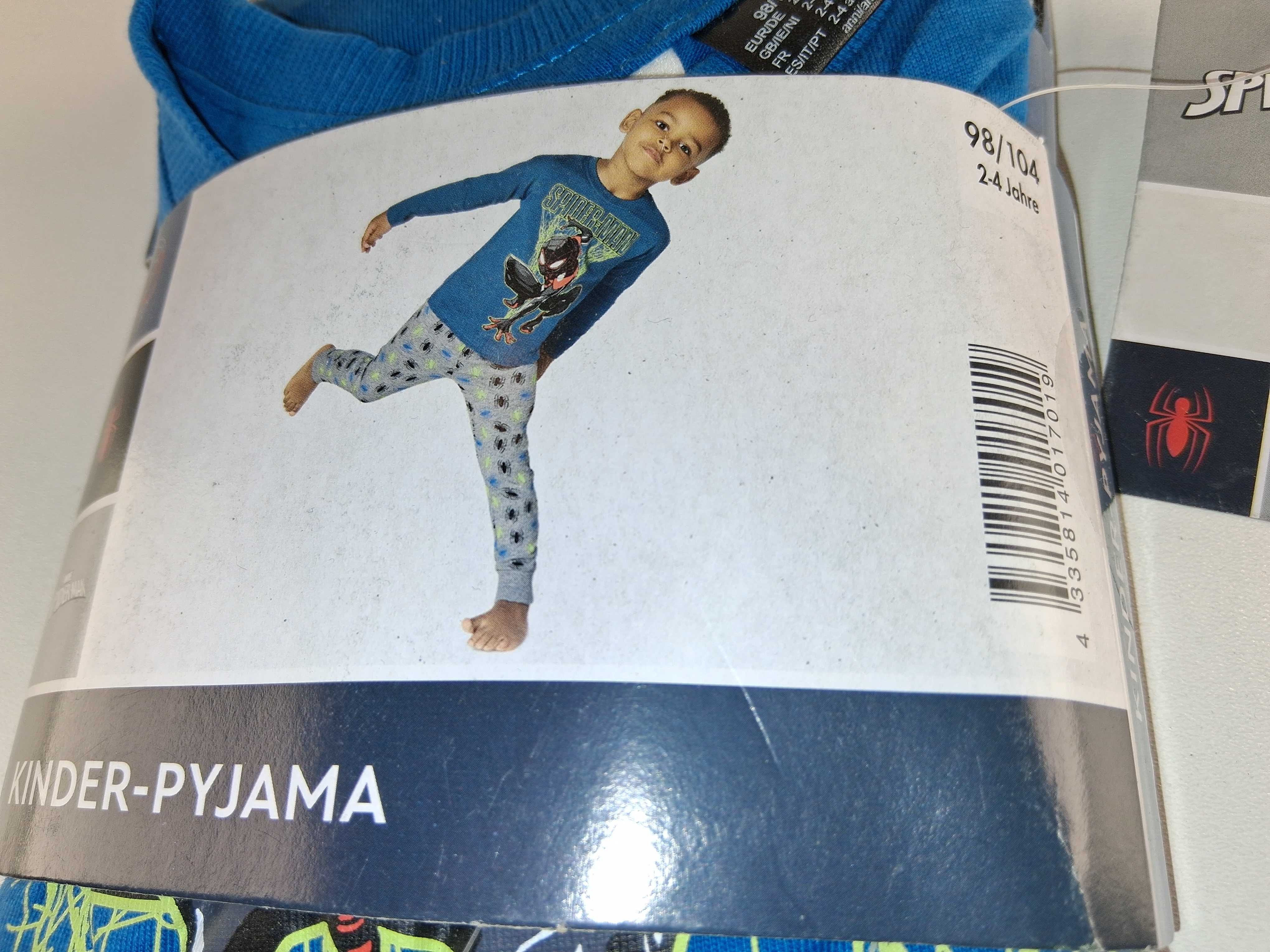 A113 Piżama Chłopięca 2-4 Lata Spiderman Marvel Niebieska 98/104