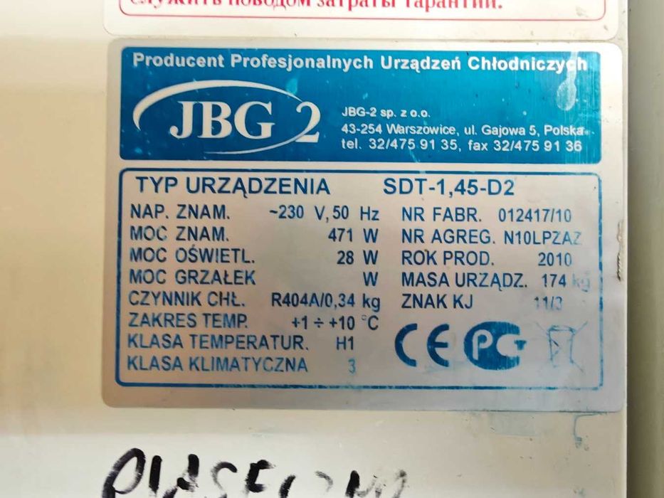 Gastronomiczna szafa chłodnicza JBG2 1400L