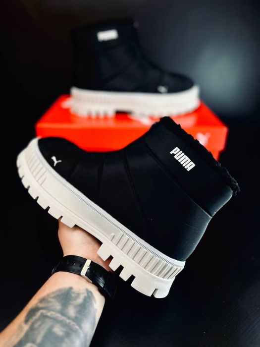 Очень теплые женские дутики Puma/ дутики на платформе пума