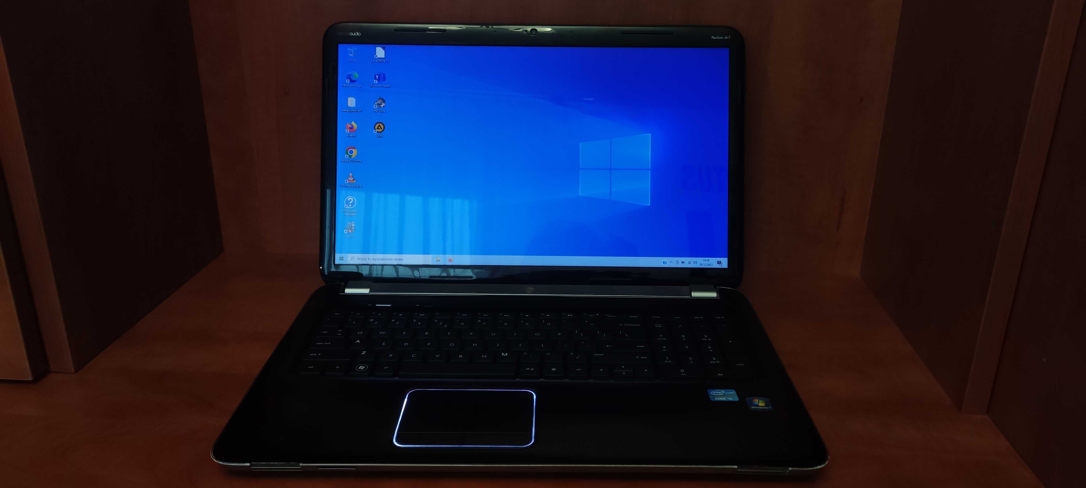 USZKODZONY HP Pavilion DV7 6020sw I5gen2/4GB RAM/500GB HDD/AMD HD7400