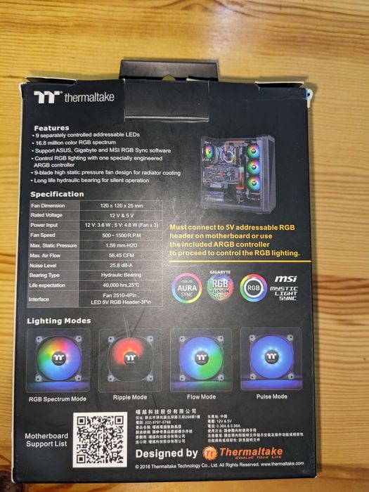 Вентиляторы thermalright 12 pure argb sync, 120мм