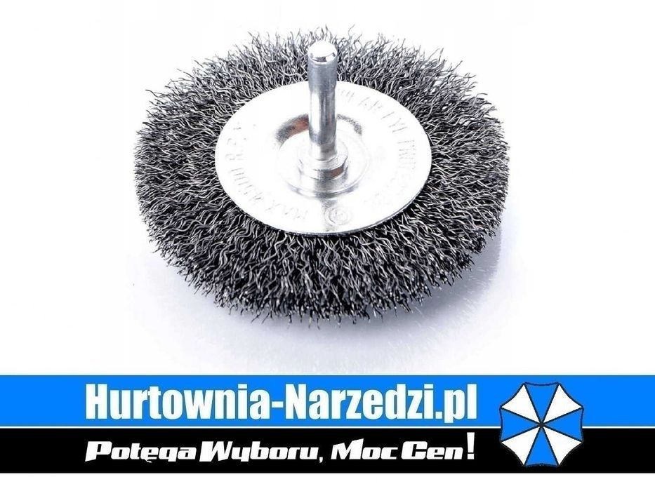 Szczotka druciana tarczowa na wiertarkę na trzpieniu 100mm