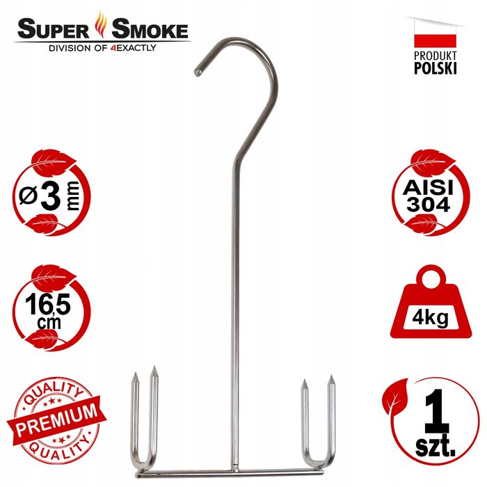 Hak Wędzarniczy Super Smoke do dzwonka ryby 3mm Premium 16cm