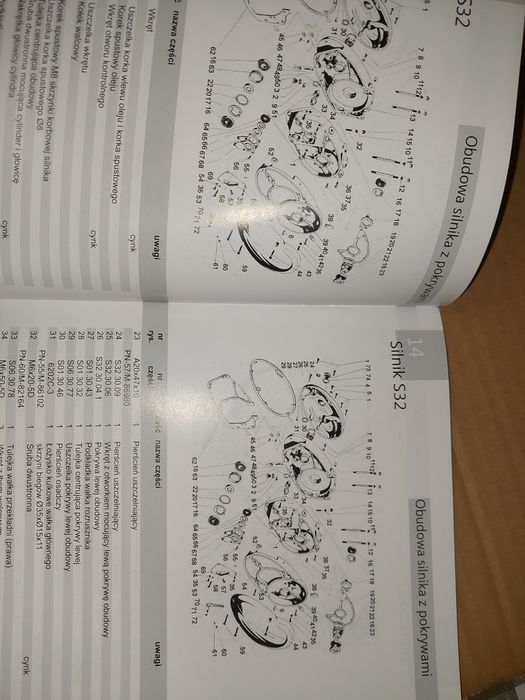 Instrukcja obsługi katalog czesci rama silnik s32 s34 shl m11