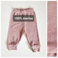 Dzianinowe spodnie joggery z ażurowym wzorem 100% merino