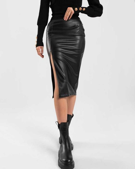 Спідниця чорна шкіряна еко шкіра Fashionista юбка кожаная рS-M р.44-46