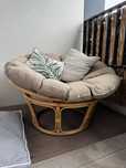 Fotel rattanowy rattan papasan z poduchą