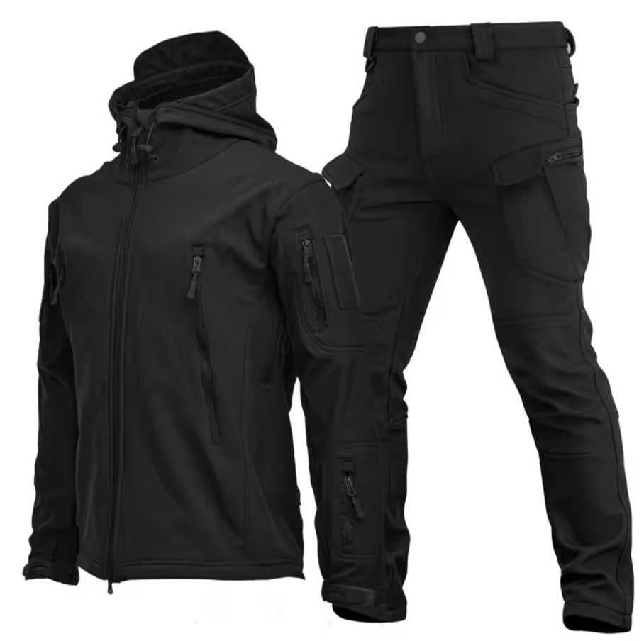 Чоловічий тактичний одяг softshell костюм Чорний Оливковий Мультикам