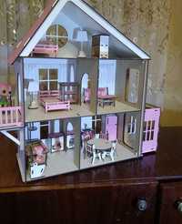Іграшковий дім і ліфт будиночок яльковий на 5 кімат для ляльок лол
