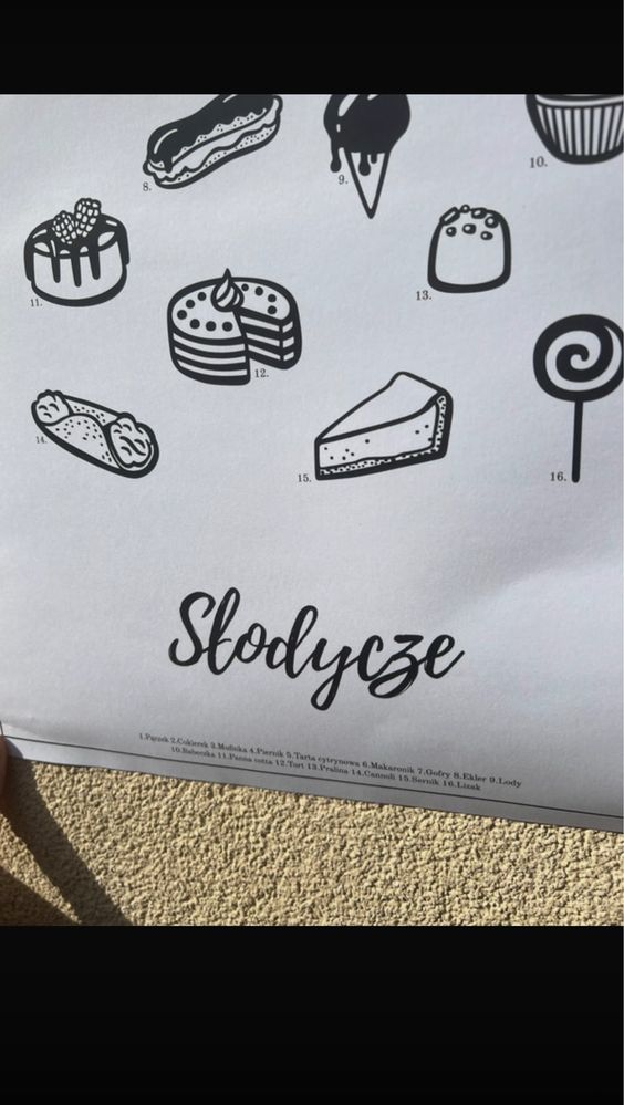 Nowy plakat Follygraph Słodycze 30×40 cm styl skandynawski