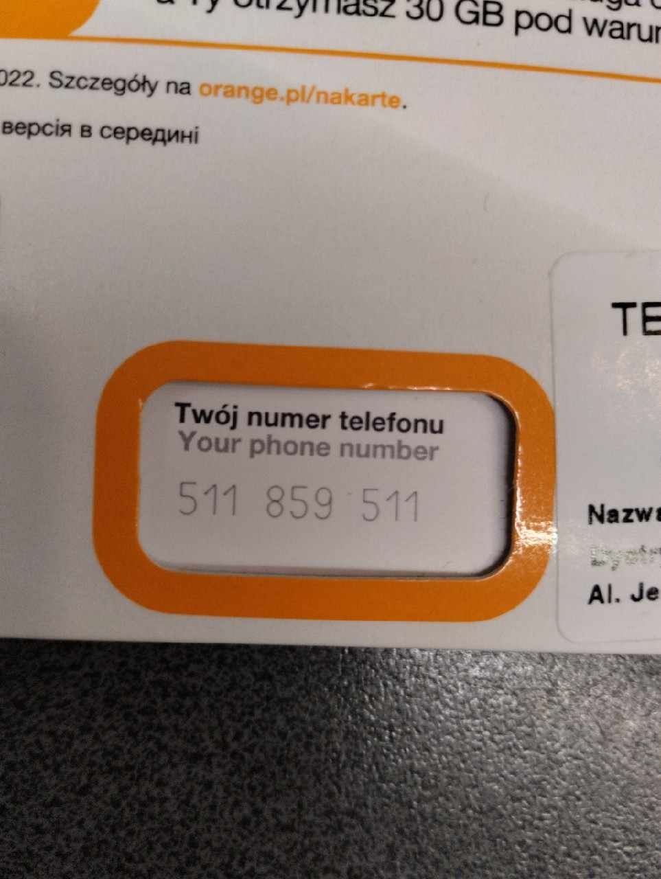 Złoty numer Orange