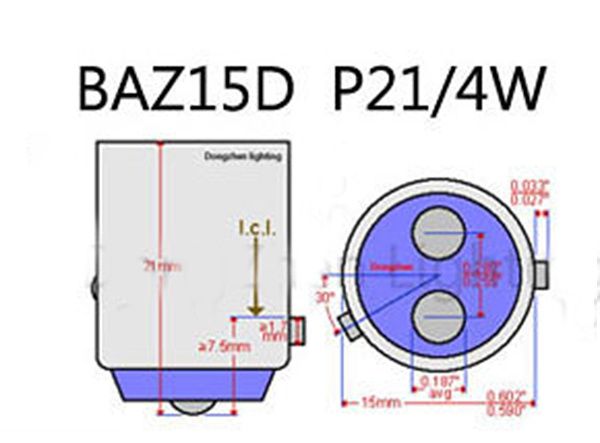 Lâmpadas de LED'S BAZ15D (Substitui P21/4w)