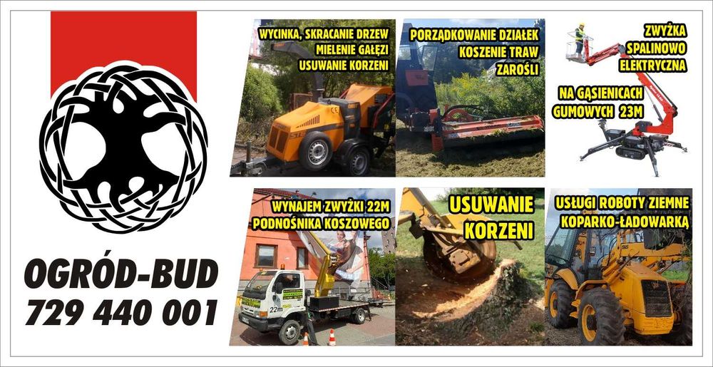 Wycinka drzew zwyzka usuwanie gałezi korzeni Skawina